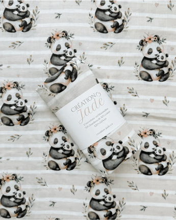 Mousseline Maman et bébé panda - Bébé LoupCréation Jade