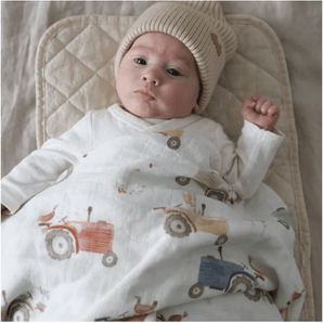 Mousseline tracteurs - Bébé LoupCréation Jade