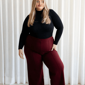 Pantalon jambes larges bourgogne - Bébé LoupRose maternité