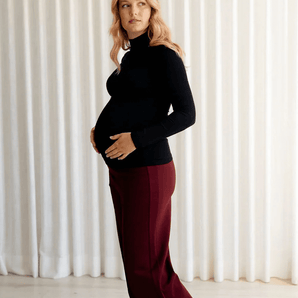 Pantalon jambes larges bourgogne - Bébé LoupRose maternité