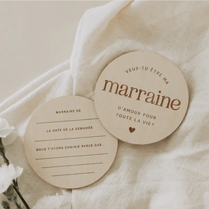 Pastille de bois - Marraine - Bébé LoupLe petit tableau noir