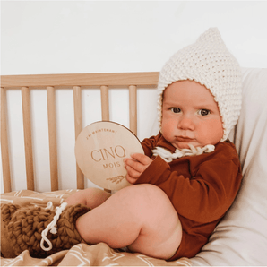 Pastille de bois - moments importants - Bébé LoupLe petit tableau noir