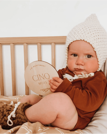 Pastille de bois - moments importants - Bébé LoupLe petit tableau noir