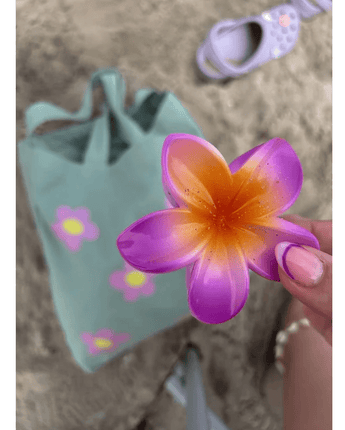 Pince à cheveux hibiscus fuschia - Bébé LoupRiversea