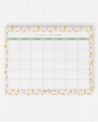 Planificateur mois Olivia - Bébé LoupLe petit tableau noir