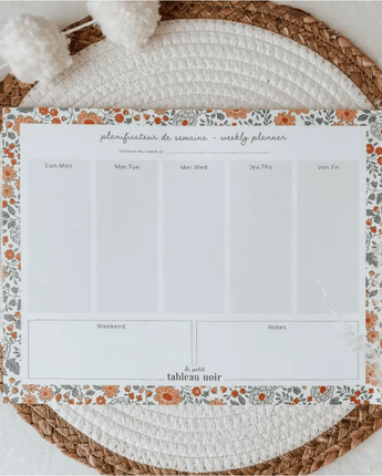 Planificateur semaine Fleurs d'automne - Bébé LoupLe petit tableau noir