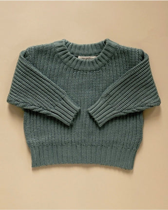 Pull en tricot vert automne - Bébé LoupMinika