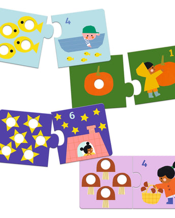 Puzzle Duo Premiers chiffres - Bébé LoupDjeco