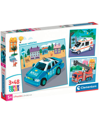Puzzle Véhicules de sauvetage (3) - Bébé LoupClementoni