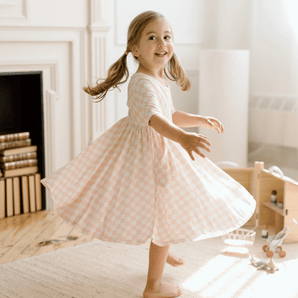 Robe Carreaux roses - Bébé LoupLoulou Lollipop