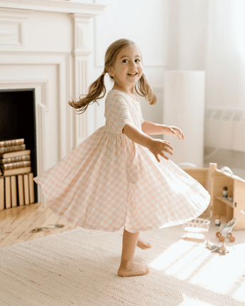 Robe Carreaux roses - Bébé LoupLoulou Lollipop