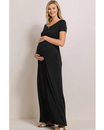 Robe longue noire manches courtes - Bébé LoupHello Miz