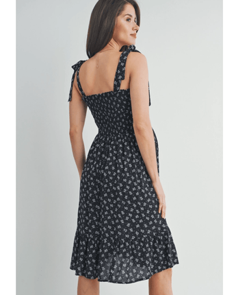 Robe maternité fleurie noire - Bébé LoupHello Miz