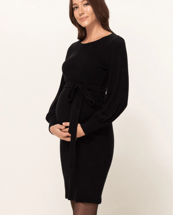 Robe maternité noire manches bouffantes - Bébé LoupHello Miz