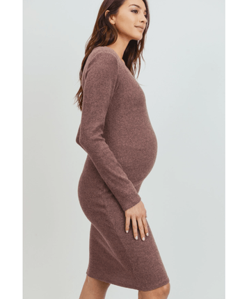 Robe maternité vieux rose chiné - Bébé LoupHello Miz