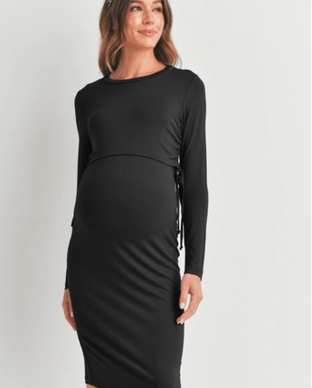 Robe noire manches longues maternité/allaitement - Bébé LoupHello Miz