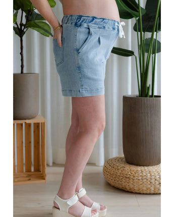 Short denim bleu pâle - Bébé LoupRose maternité