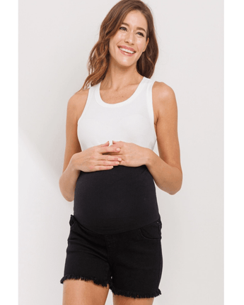 Short maternité jeans effiloché noir - Bébé LoupHello Miz