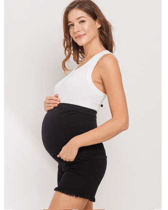 Short maternité jeans effiloché noir - Bébé LoupHello Miz
