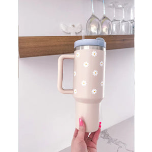 Tasse isotherme crème rosé 40oz - Bébé LoupALaroqueDesign