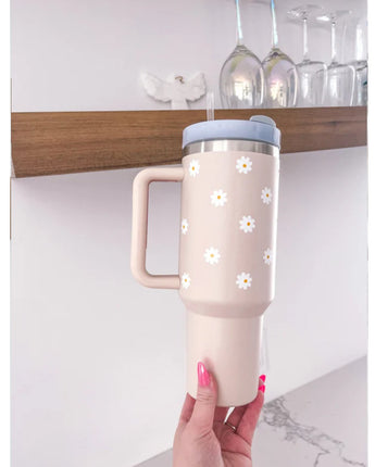 Tasse isotherme crème rosé 40oz - Bébé LoupALaroqueDesign