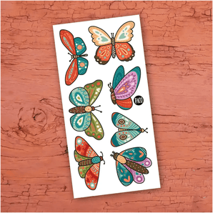 Tatouage temporaire Papillons colorés - Bébé LoupPico tatouages temporaires