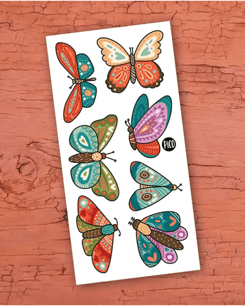 Tatouage temporaire Papillons colorés - Bébé LoupPico tatouages temporaires