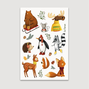 Tatouages temporaires Animaux d'hiver - Bébé LoupLes tatoués