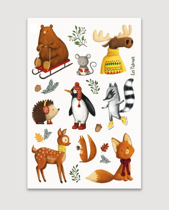 Tatouages temporaires Animaux d'hiver - Bébé LoupLes tatoués