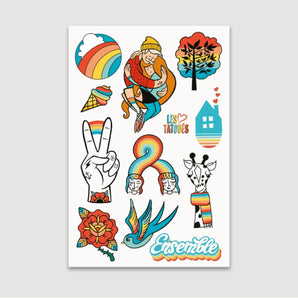 Tatouages temporaires Arc en ciel - Bébé LoupLes tatoués