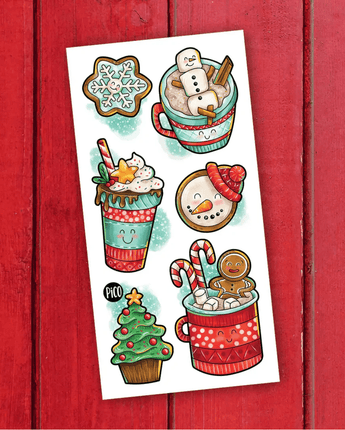 Tatouages temporaires Chocolat chaud - Bébé LoupPico tatouages temporaires