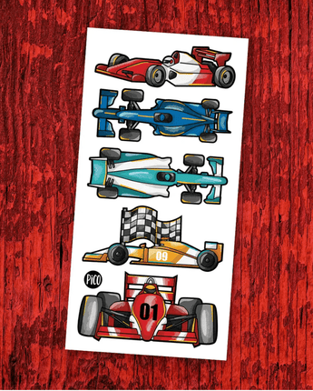 Tatouages temporaires Course automobile - Bébé LoupPico tatouages temporaires