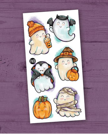 Tatouages temporaires fantômes d'Halloween - Bébé LoupPico tatouages temporaires
