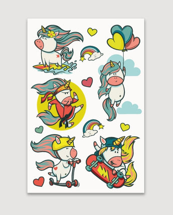 Tatouages temporaires Les licornes - Bébé LoupLes tatoués