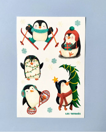 Tatouages temporaires Les pingouins - Bébé LoupLes tatoués