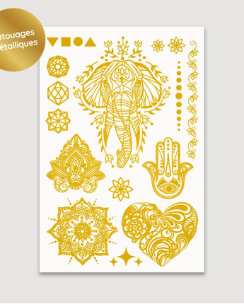 Tatouages temporaires métalliques GOLD - Bébé LoupLes tatoués