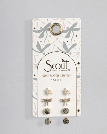 Trio boucle d'oreille Libellule - Bébé LoupScout curated wears