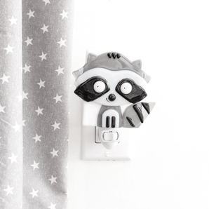 Veilleuse Gaston le raton (verre fusionné) - Bébé LoupVeille sur toi