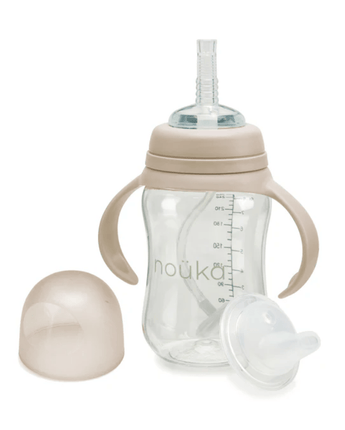 Verre transition bec souple/paille lestée Sand - Bébé LoupNouka