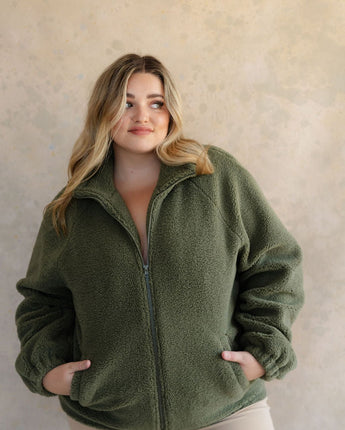 Veste Teddy vert forêt - Bébé LoupRose maternité