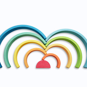 Arc-en-ciel en bois 9 pièces - Bébé LoupOcamora