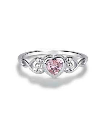 Bague coeur rose en argent sterling - Bébé LoupCherished moments