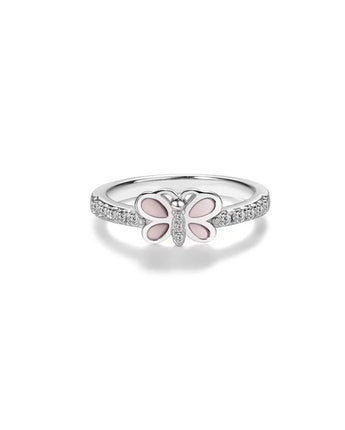 Bague papillon rose en argent sterling - Bébé LoupCherished moments