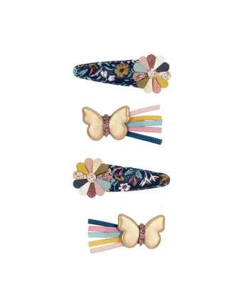 Barettes clip clap fleur et papillon (4) - Bébé LoupMimi & Lula