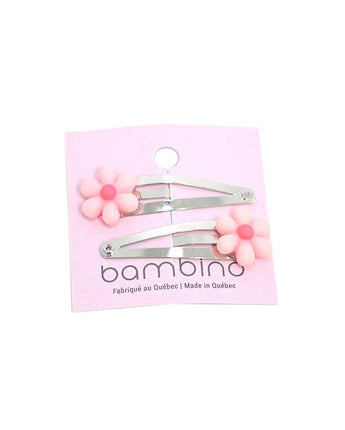 Barrettes clip clap rose marguerite matte - Bébé LoupBébé Loup