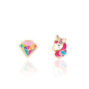 Boucle d'oreille à tige Licorne diamant - Bébé LoupGirl Nation