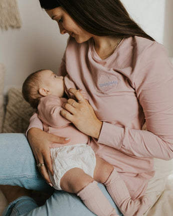 Chandail Béatrice MAMAN rose poudré - Bébé LoupRose maternité