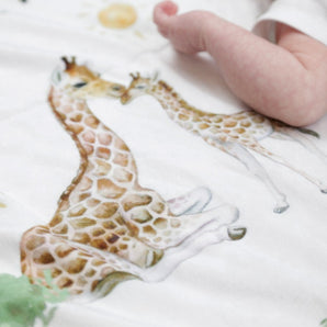 Couverture minky Girafe 27 x 40 - Bébé LoupDoux Bécot