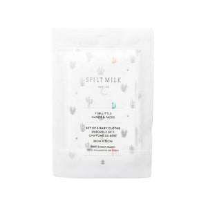 Ensemble de 5 lingettes mousseline de coton Cactus - Bébé LoupSpilt milk