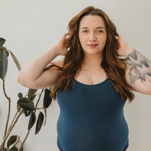 Justaucorps bretelles larges bleu teal - Bébé LoupLait de Poule